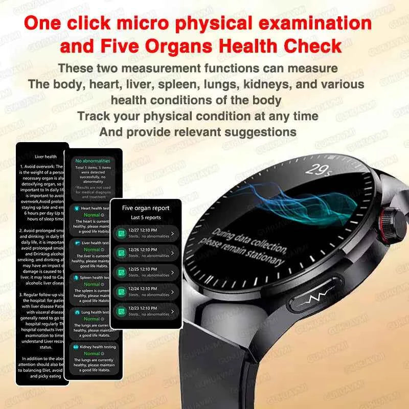 2025 High precision ECG Uric Acid Blood Fat Smart Watch Men Body Fat Blood pressure Heart rate Pulse Health  Watches