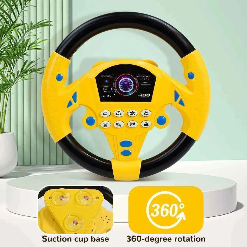 Eletric Steering Wheel Toy with Light Sound for Baby Kids Educational Portable Simulated Driving Steering Wheel Vocal ToysToys