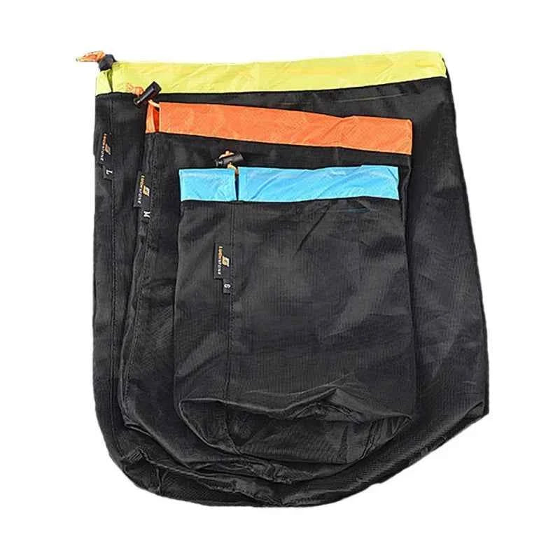 1Pcs Outdoor Ultralight Mesh Storage Bag For Sports Camping Drawstring Storage Pack Hiking Travel Tools Compression Bags