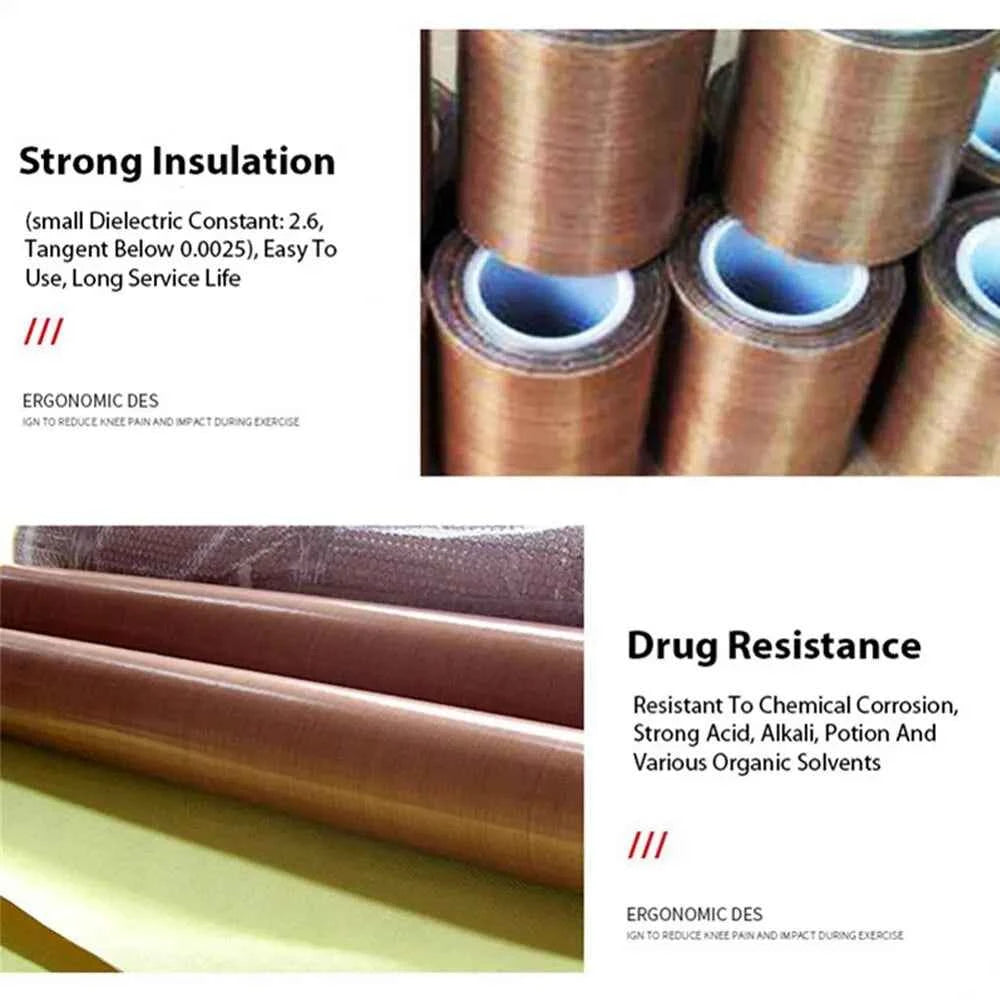300°C Heat-resistant Adhesive Tape PTFE Heat-resistant Insulation Tape, Thermal Insulation Adhesive Tape, Thickness 0.13mm,10M