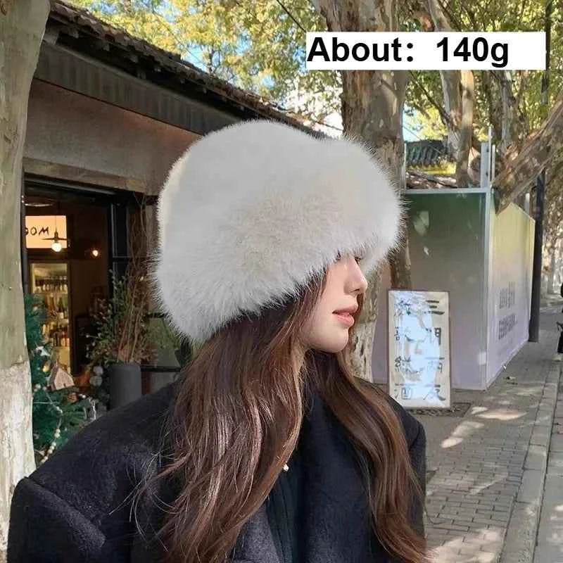 Adding Thick Plush Autumn/winter Hat To Keep Warm for Girl Cold Resistant Ear Protection Hat Curled Fisherman's Winter Hat