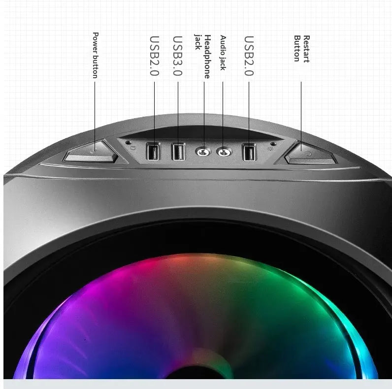WJCOOLMAN Yuanqidan Mini Computer Case - Circular Side-Exposed Desktop Computer Case Compatible with 240 Water Cooling
