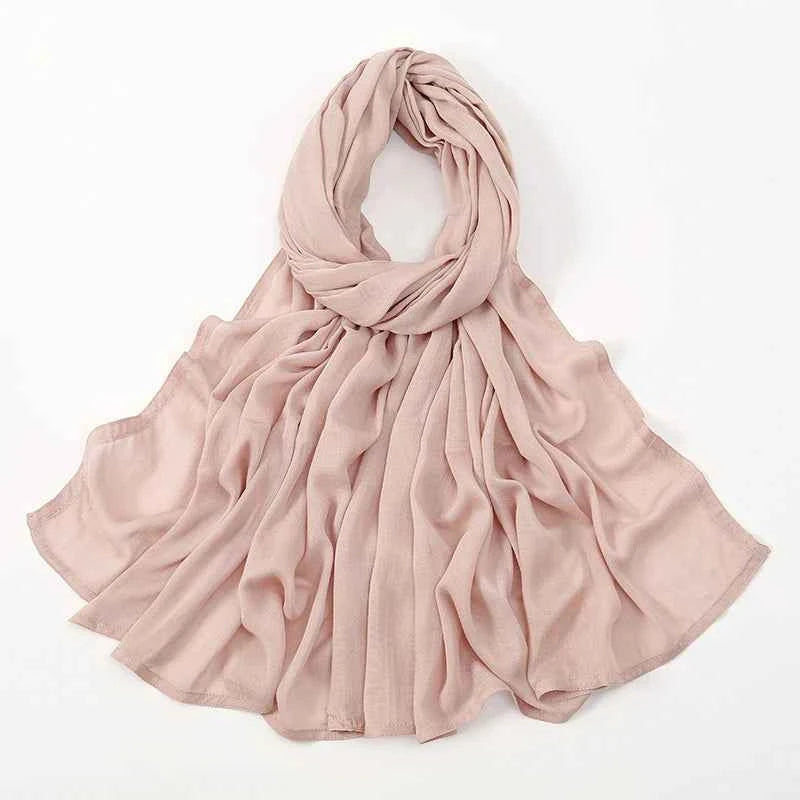 New Muslim Hijabs for Women Scarf Thin Plain Shawls Femme Musulman Soft Viscose Rayon Headscarf Islamic Turban Headband 190x85cm