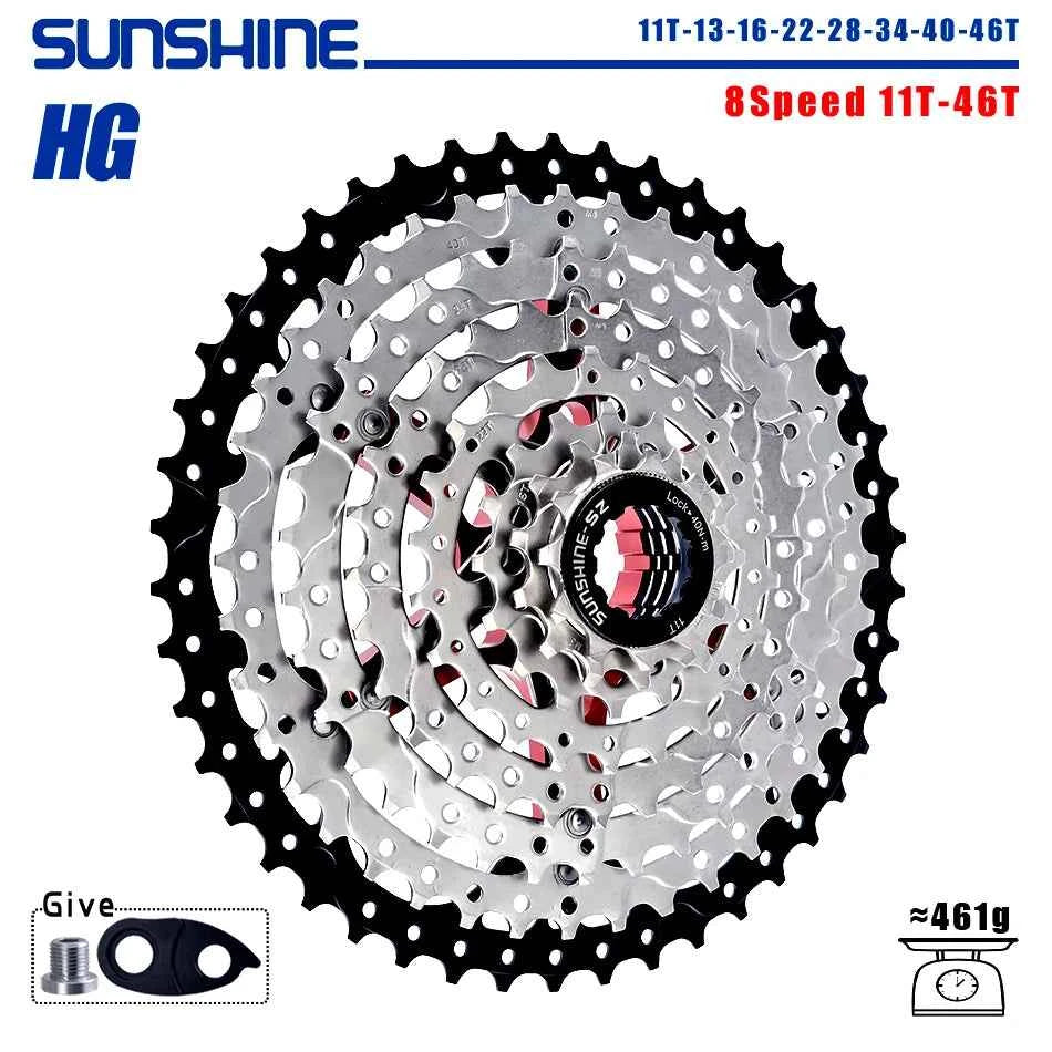 SUNSHINE Bicycle Cassette 8/9/10/11/12Speed Freewheel HG Structure Sprocket 32/36T/40T/42T/46T/50T/52T Flywheel For SHIMANO/SRAM