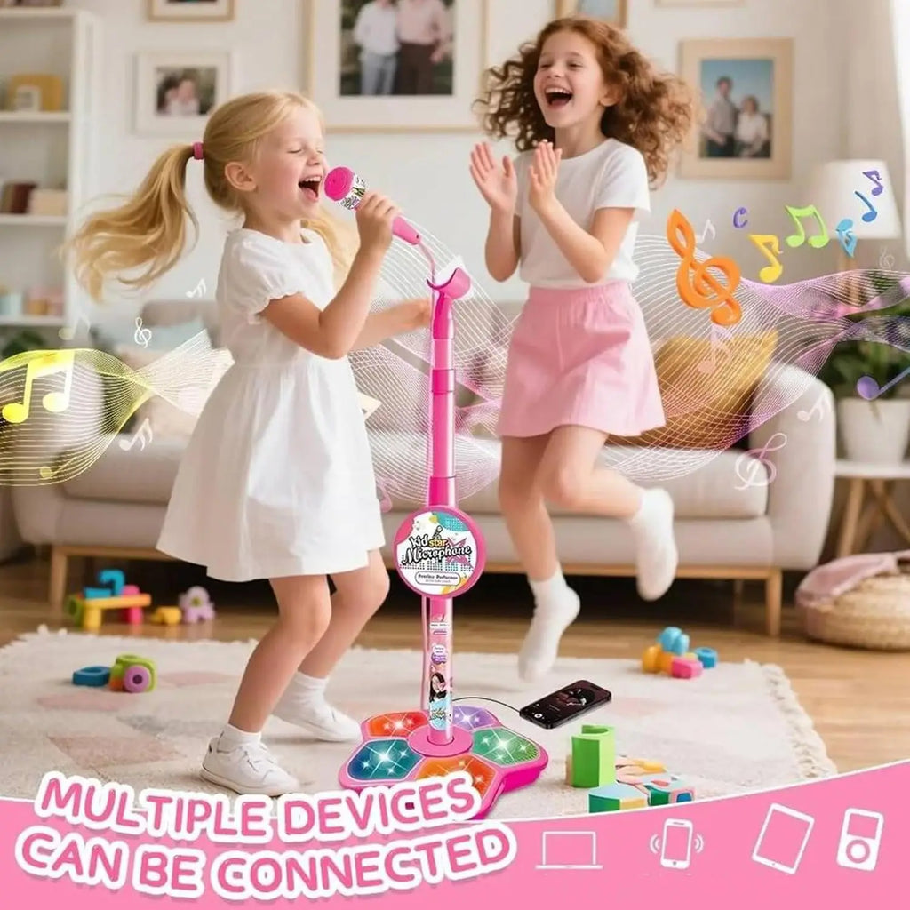 Kids Microphone Stand Toy Portable Children's Karaoke Electronic Durable Party Karaoke Microphone Stand Kids Karaoke Machine
