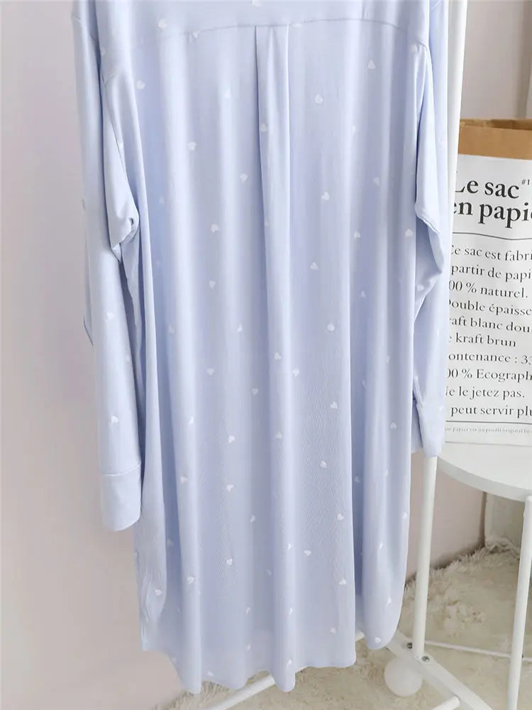 Nightgowns Women Sleepwear Baggy M-3XL Sweet Girlish Japanese Style Kawaii Clothes Home Cozy Designer Minimalist Pockets Print