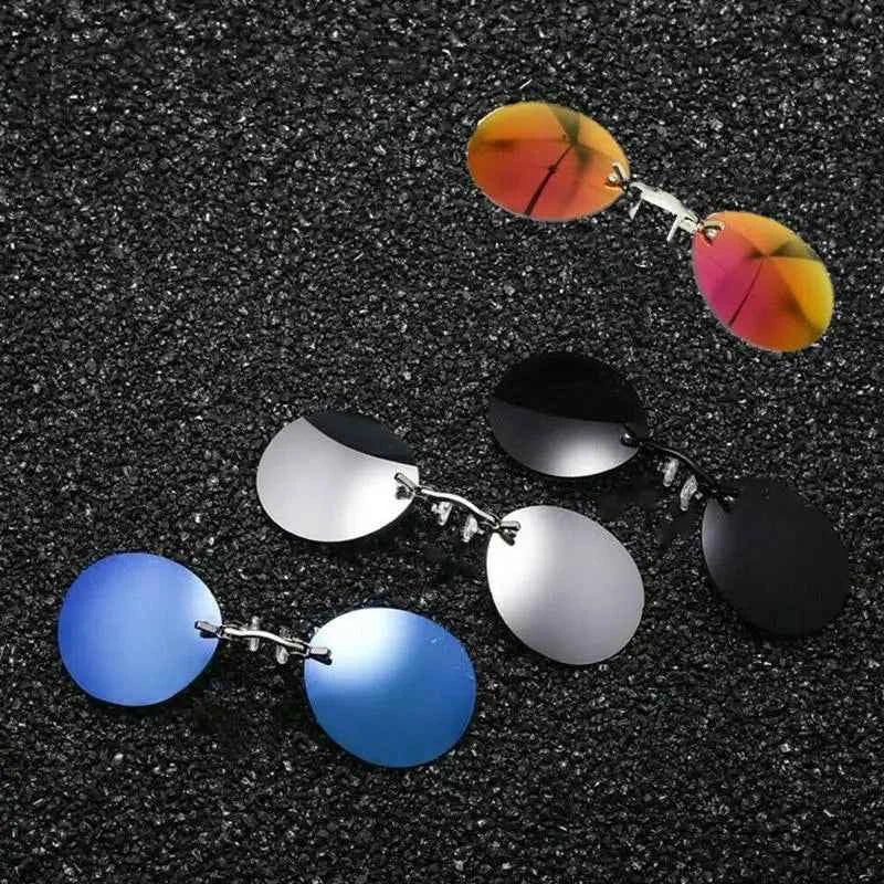 Sunglasses Mini Frameless Vintage Men Eyeglasses1/2pcs Clip On Nose Glasses Round Rimless Frameless Vintage Men Eyeglasses