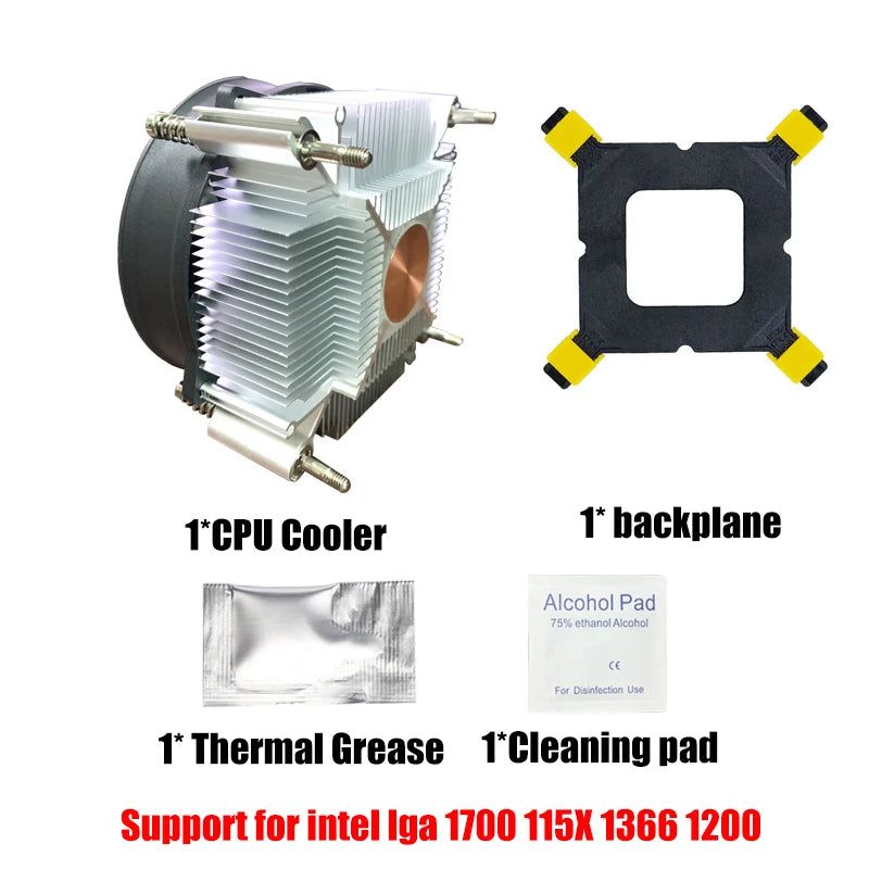 90MM CPU Air Cooler 4PIN PWM PC Processors CPU Cooler for Intel 1150/1151/1155/1156/1700/1200/1366/2011/2011-3/X99/X79