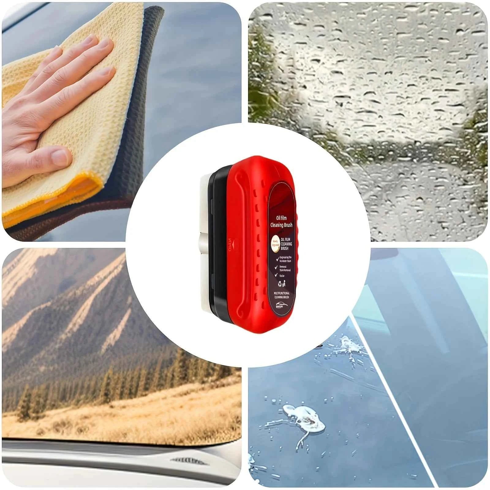 Car Glass Cleaner Cleaning Agent Powerful Windshield Cleaner Car Glass Sponge Cleaning Brush Water Spots Stain Auto Removal Oil
