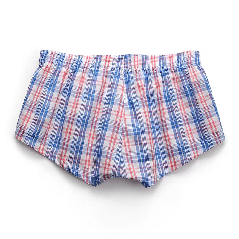 SEOBEAN Men's plaid Trunks Pajama Shorts Casual Tracksuit100% Cotton Comfortable Breathable Sleepwear