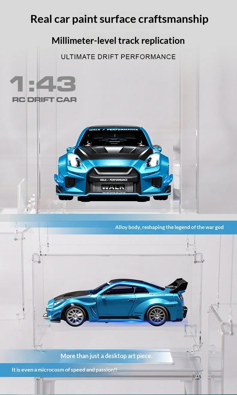 Mini Alloy RC Car 1:43 High-Speed Drifting Sports Car Boys Toy Four-Wheel Drive Simulation Race Car Remote Control Vehicle