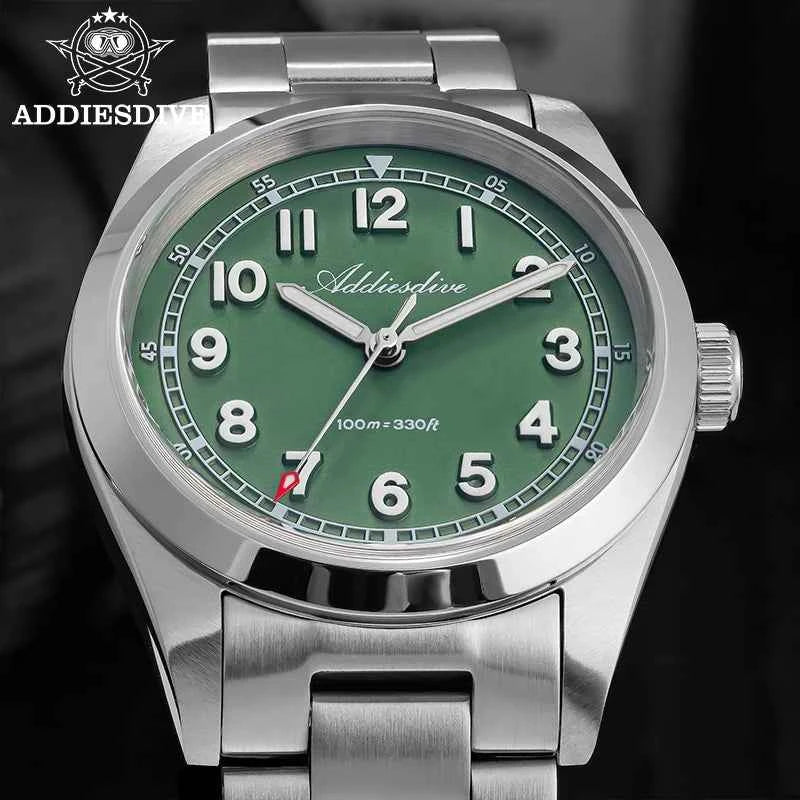 ADDIESDIVE Top Brand Mens Quartz Watch Sapphire Crystal  BGW9 Luminous Waterproof 100m Waterproof Vintage Watches NEW Ultra-thin