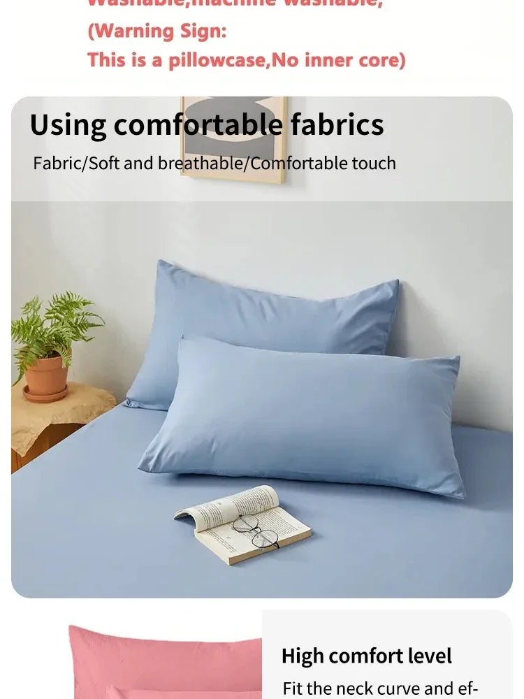 2pcs Brushed Pillowcase Soft Breathable Pillowcase Premium Quality Pillow Covers For Bedroom Sofa Home Decor
