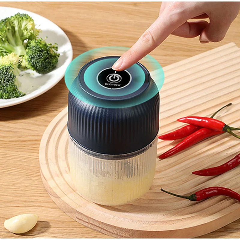 New Electric Garlic Puree Blender Kitchen Mini Food Chopper Meat Grinder With 6 Stainless Steel Blades Small Vegetable Chopper