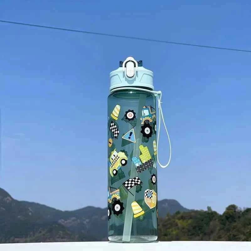750ml Dinosaur Water Bottle For Kids Water Sippy Cup With Silicone Straw Leakproof Plastic Water Bottles Summer Kids Water Cup