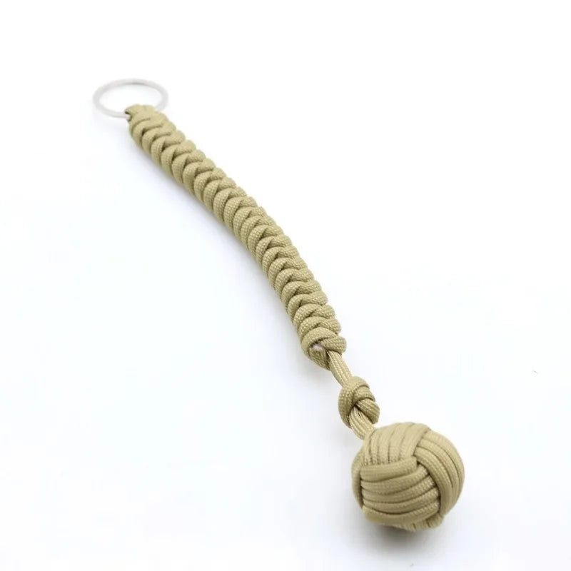 Emergency Escape Parachute Rope Woven Steel Ball Self-defense Ball Hand Woven Multifunctional Parachute Rope Woven Keychain