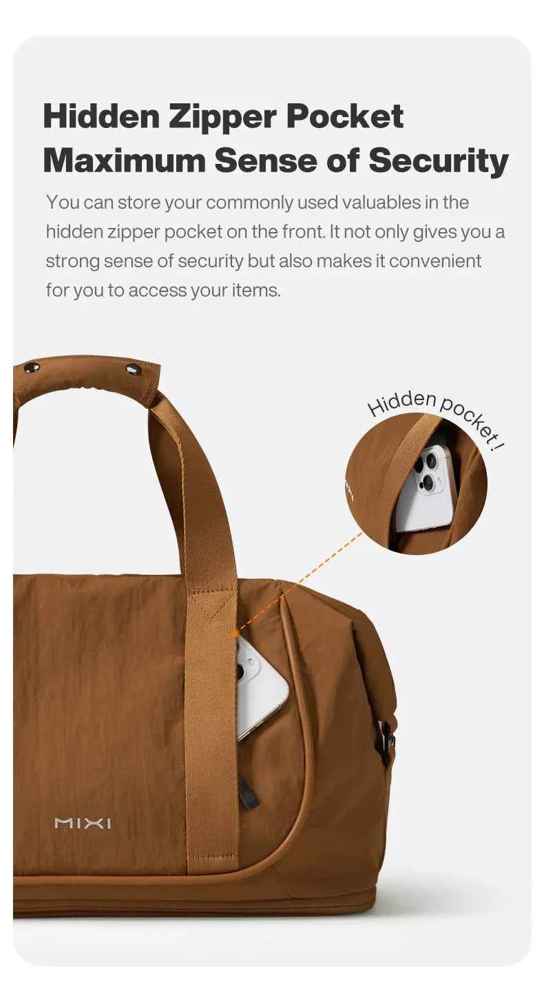 Mixi Travel Bags Women Large Size Capacity Sports Fitness Storage Bag Foldable Duffle Suit Bag For Shoulder Bag Handbag M3020
