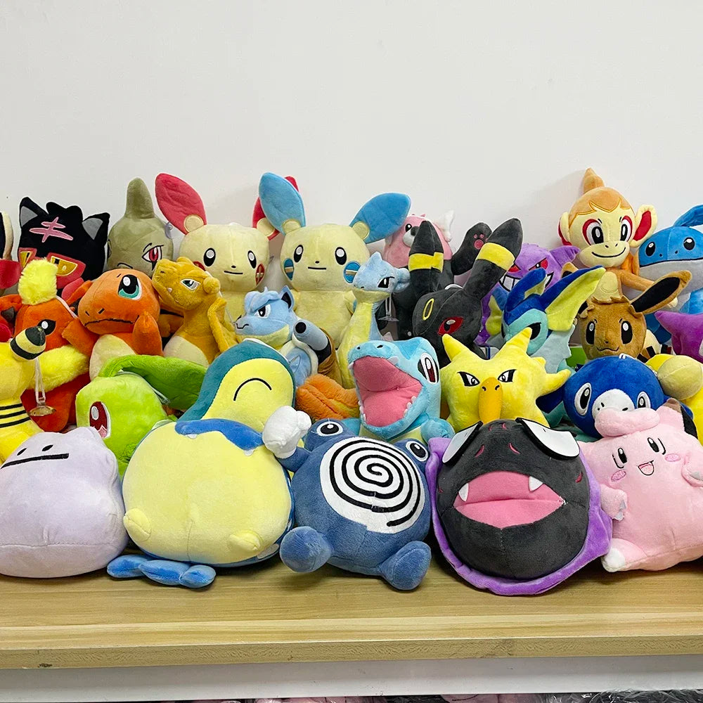 New Pokemon Snivy Abra Treecko Plush Kawaii Eevee Charizard Pikachu Genger Jirachi Blastoise Doll Aerodactyl Wholesale Gifts