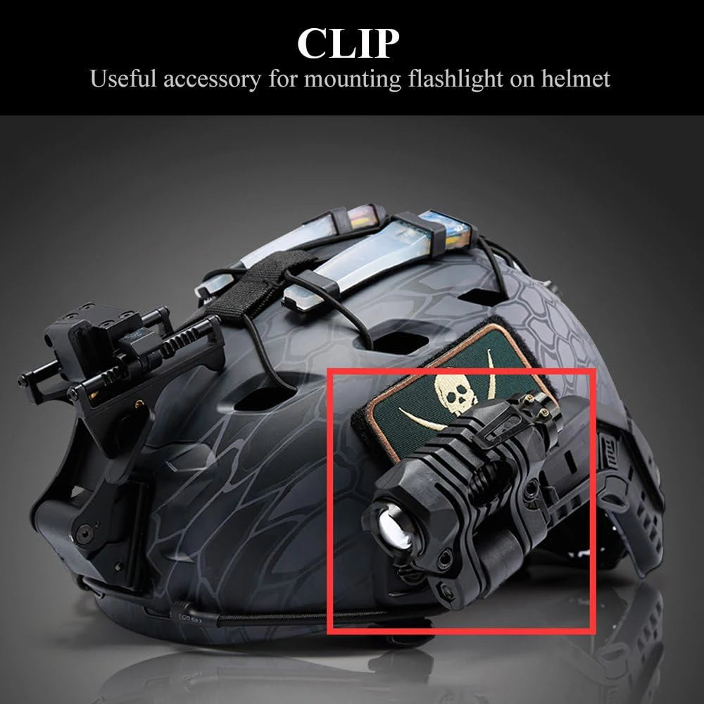 BOOIU Tactical Helmet Flashlight Holder 25mm Multi-Angle Led Flashlight Clip Fast Helmet Accessories Mount Side Rail With Wrench