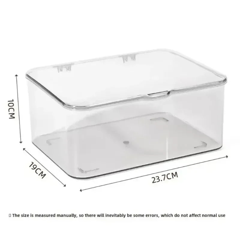 Clear Acrylic Clamshell Storage Organizer Box Multi-Purpose Desktop Organizer for Stationery Home Office Makeup Jewelry Bathroom