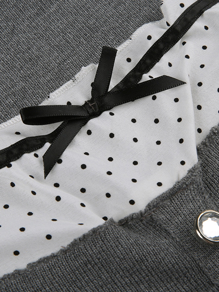 Preppy Kawaii Knitted Crop Tops Puff Sleeve Ruffles Hem Tees Fairy Vintage Y2K Milkmaid Tops Cottage Retro Women T-shirts Korean
