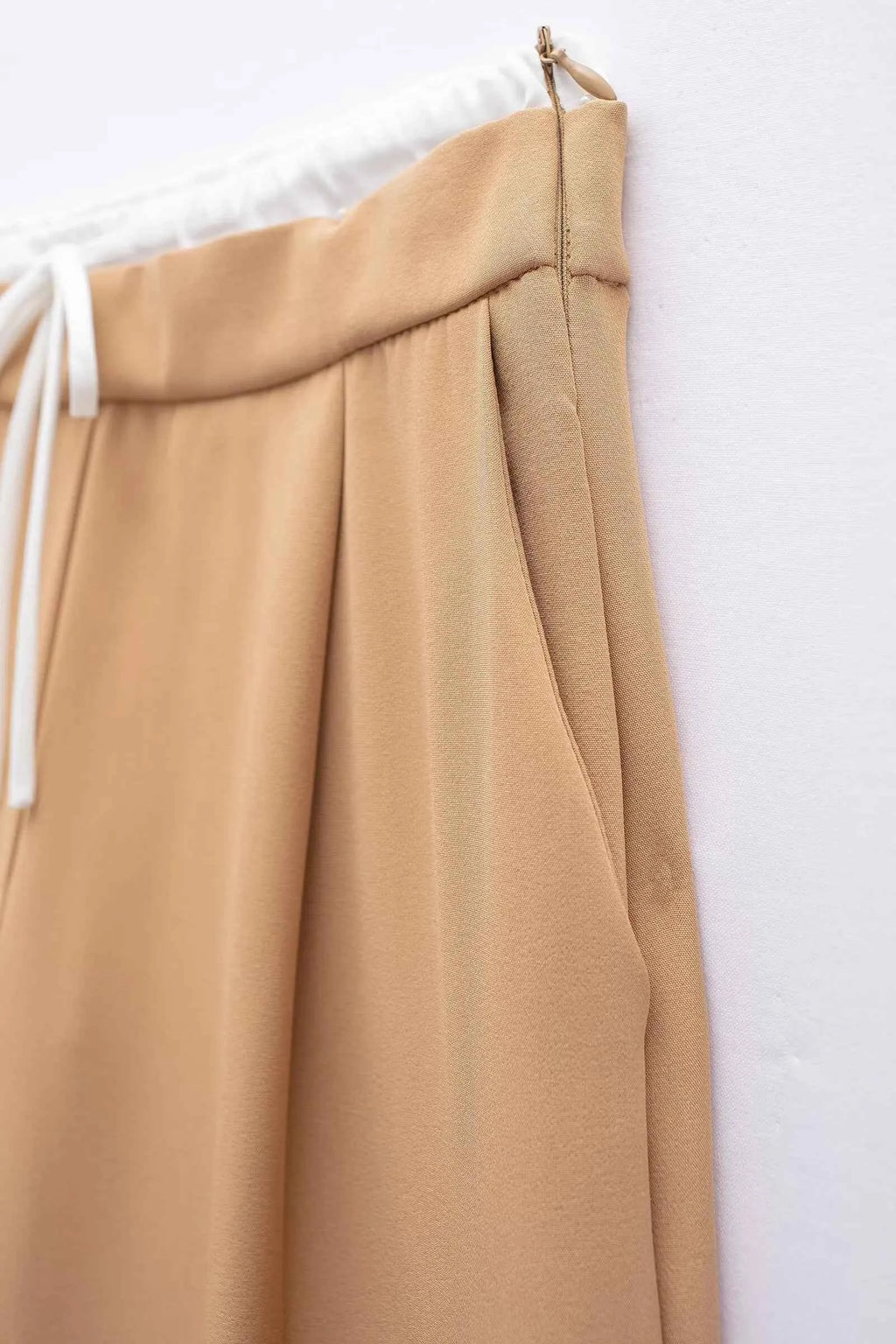 MUJER 2025 Wide Leg Pants for Women High Waist Baggy Pants Woman Summer Pleated Loose Pants Women Streetwear Tied Woman Trousers