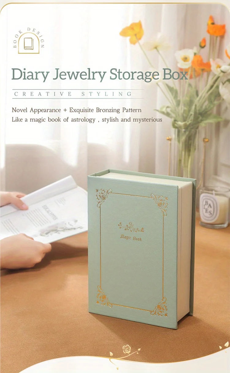 Glamorous Magnetic Jewelry Organizer Chic Diary Shaped Box for Bracelets Necklaces Rings Secure Elegant Storage