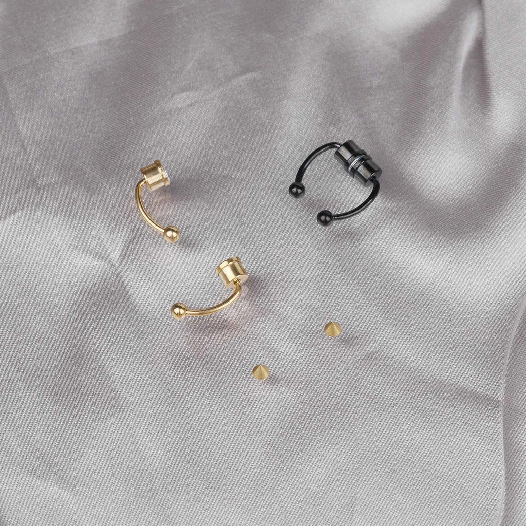 Stainless Steel Magnetic Nose Ring - Fake Non-Piercing Horseshoe Hoop, Clip-on Septum Jewelry