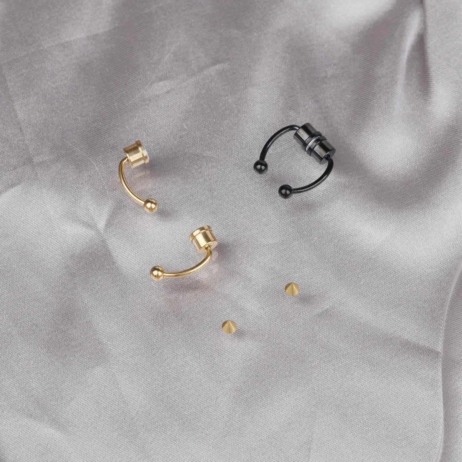 Stainless Steel Magnetic Nose Ring - Fake Non-Piercing Horseshoe Hoop, Clip-on Septum Jewelry