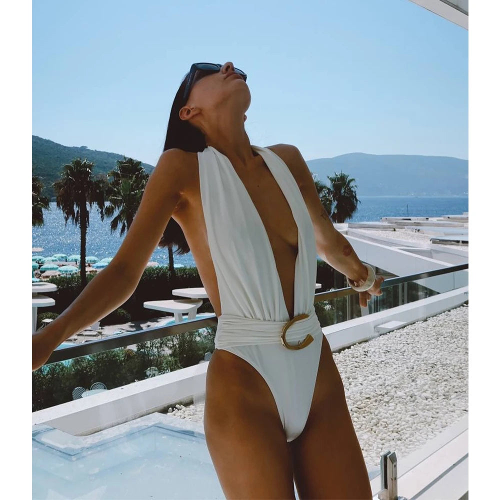 Two Pieces Micro Bikini 2026 Sexy Swimsuit Women Halter Swimwear Biquini Female Solid Bodysuit Bathing Suits Sarong Mini Skirt