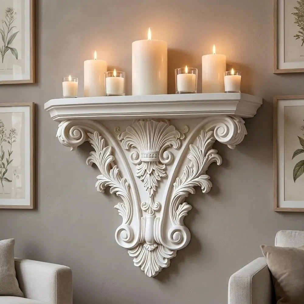 Durable 3D Printing Floating Shelf Unique Carving Gothic Wall Decor Decorative Retro Wall Mounted Shelves Goth Home Decor