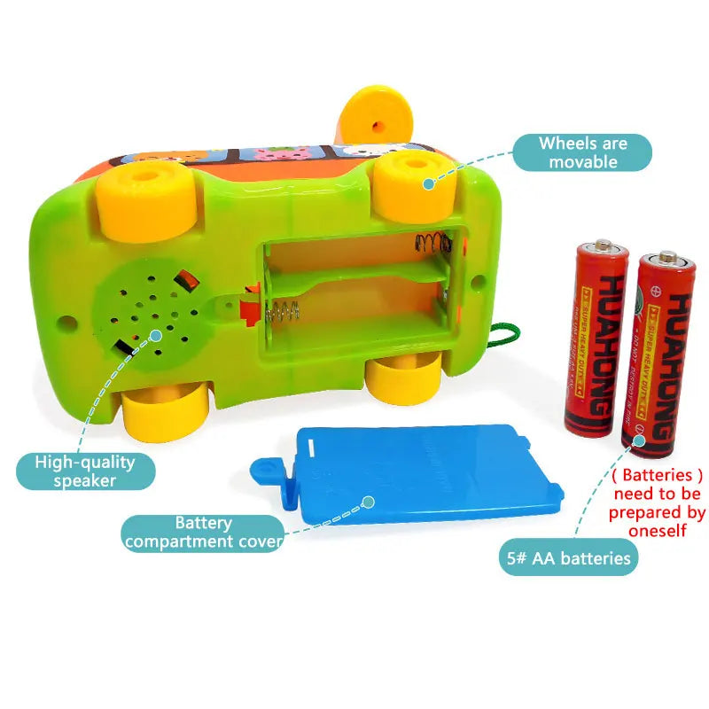 Kids's Telephone Bus Car Montessori Educational Toy for Toddlers over 1 Year Keyboard Intelligence Improvement Car Toys