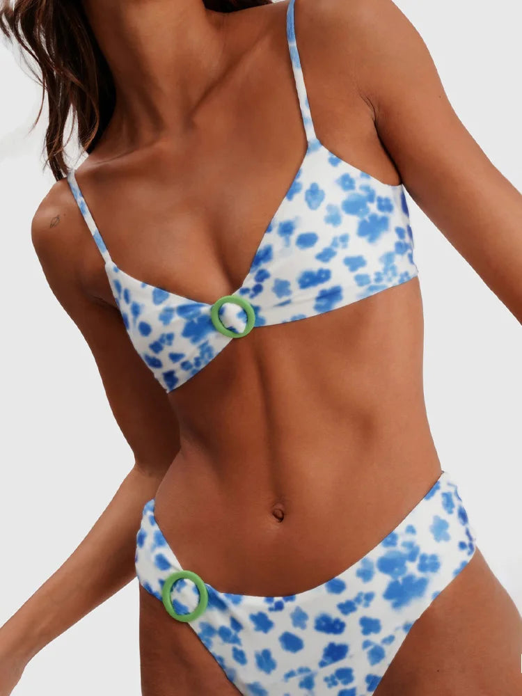 Miyouj Women's Bikini Set Push Up Bathwear 2026 Biquinis Female Swimsuits Print Two-Piece Set High Waist Bathsuits Sexy Swimwear