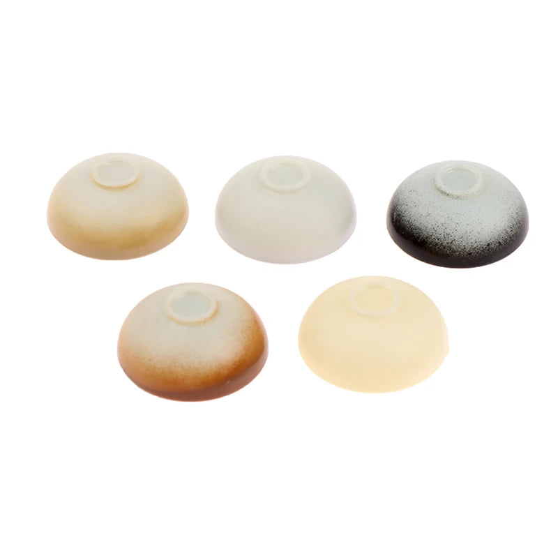 10pcs Dollhouse Miniature Bowl Dish Round Rice Bowl Tableware Dollhouse Kitchen Dining Accessory Resin Play House Toys