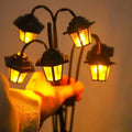 1pc Retro Lantern Decorative Light Waterproof Street Lawn Lamp Solar Garden Lights 6LED Holiday Party Lamp