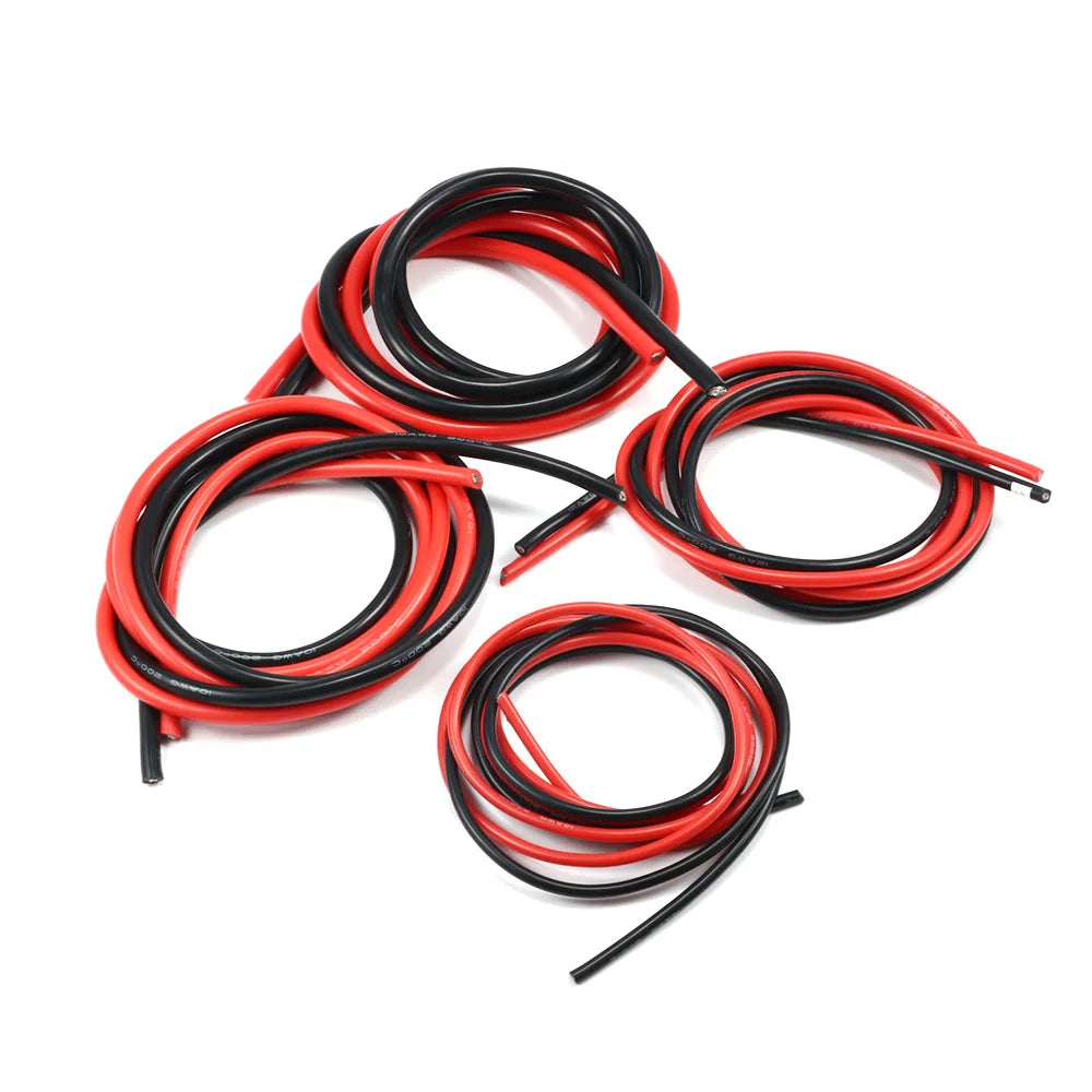 10m/lot Silicon Wire 8 10 12 14 16 18 20 22AWG Heatproof Soft Silicone Silica Gel Wire Cable (5m Red+5m Black) DIY Part