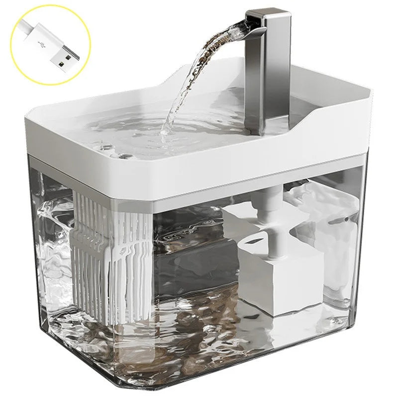White Color Automatic Cat Water Fountain – Circulating Fresh Water