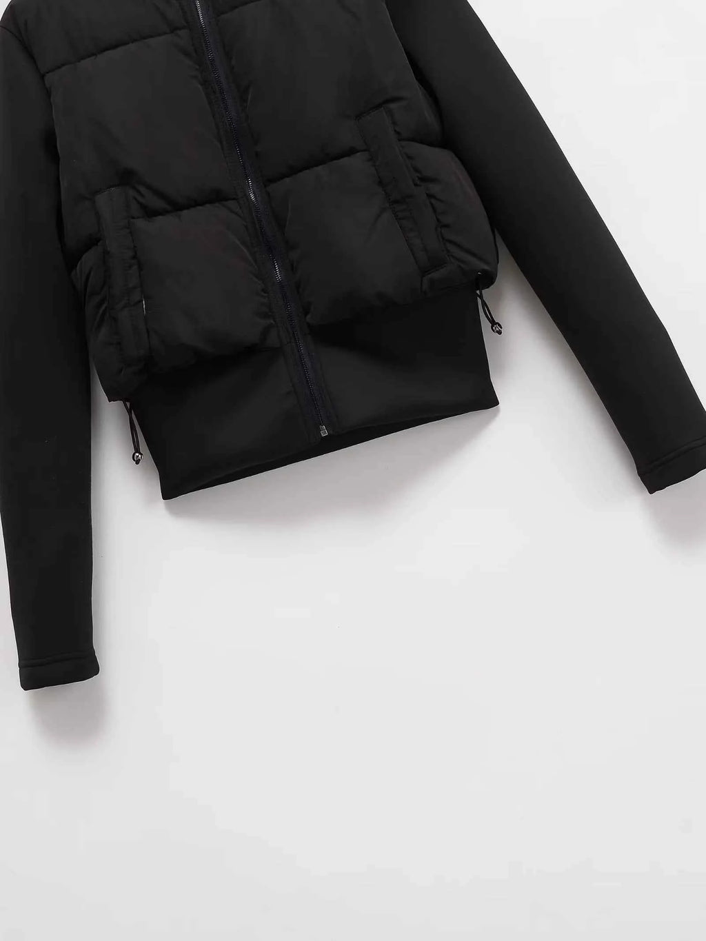 UNIZERA2025 autumn new women's casual fashion slim stretch fabric splicing cotton coat warm hooded cotton coat