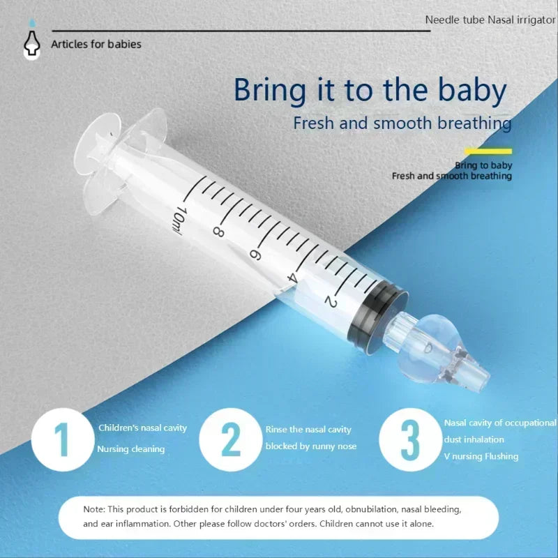 10ML Baby Nasal Aspirator Syringe Baby Nose Cleaner Rhinitis Nasal Washer Irrigator Needle Baby Nose Washing for Children