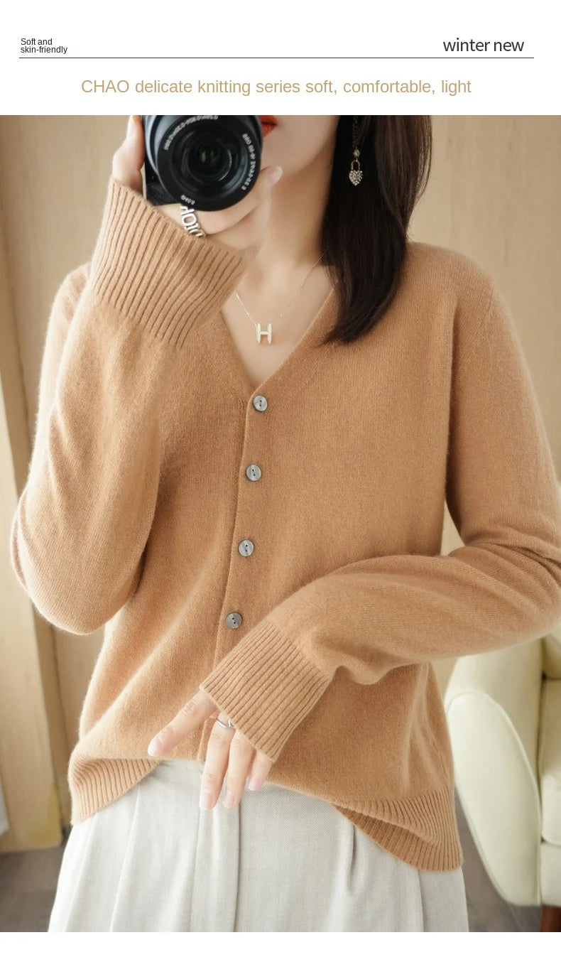 Women Cardigans 2025 Autumn Winter Single Breasted Knitwears Long Sleeve Warm Knit Cardigan Korean Fashion Spring casual Sweater