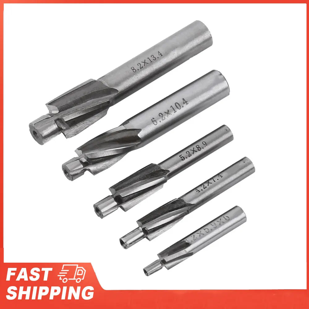 5pcs Countersink End Mill Cutter Slot Drill Bits Tool M3 M4 M5 M6 M8 Drill Milling Bits