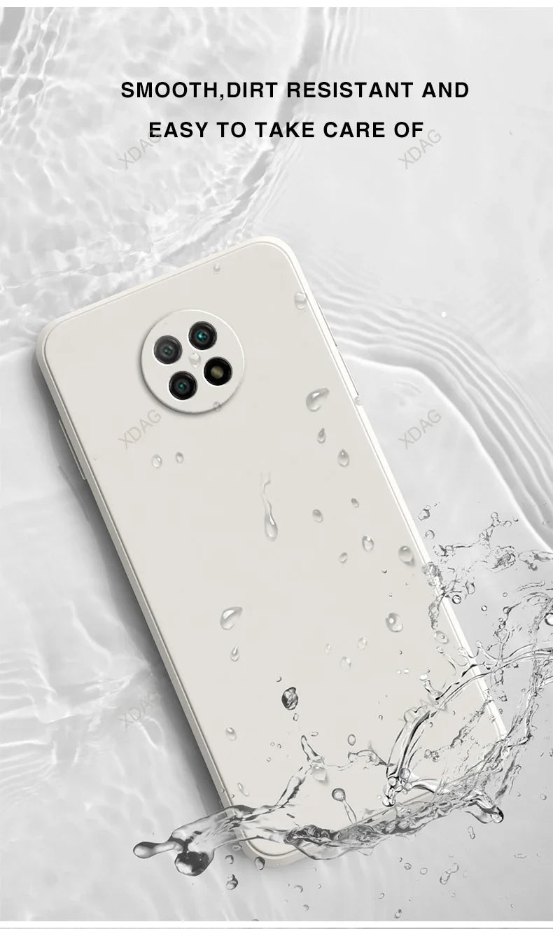 Original Basic Phone Case Cover for Xiaomi Redmi Note9 Note 9T 9 Pro 9Pro Max 9S 5G Square Silicone Soft Back Fundas Accessories