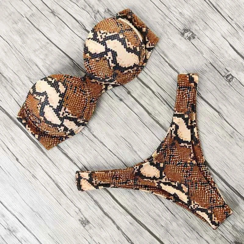 Chic Leopard Print Push Up Bikini Swimsuit Women Sexy G-string Split Micro Bikini 2025 New Spice Girl Bathing Suit 2 Piece Sets