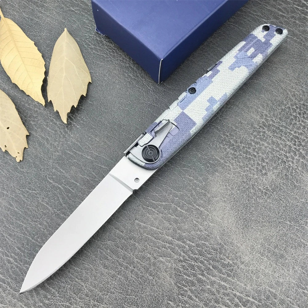4 Different Color Folding Knife with Nylon Sheath 440C Blade and ABS Handle Camping Hiking Pocket Knife Outdoor EDC Durable Tool