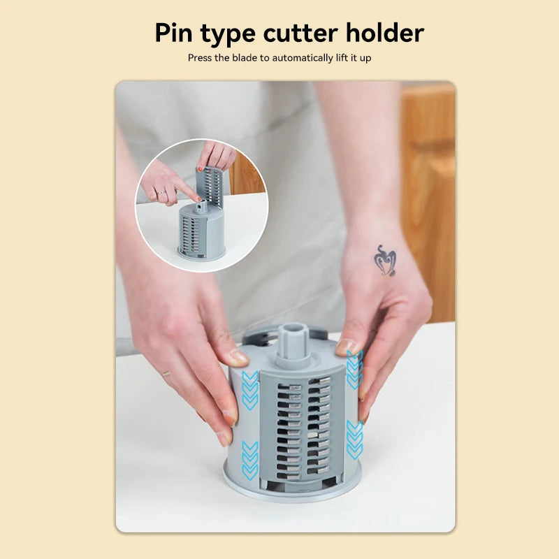 Home Multifunction Vegetable Slicer Manual Grater Vegetable Chopper 3 in 1 Round Cutter Potato Spiralizer Kitchen Accessories ﻿