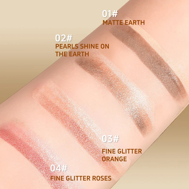 Three-Color Eyeshadow Stick – Waterproof Long-Lasting Glow