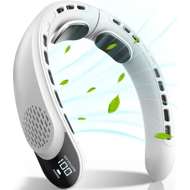 S8 Neck Fan 4 core motors Cooling Rechargeable Air Conditioning Fans Air Cooler 4000mAh Air Conditioner 3 Speed For Sports