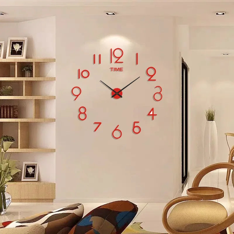 DIY Modern Design Large Wall Clock Fashion Decorative Living Room Wall Clock Home Decoration Clocks Decor Decoration for Bedroom
