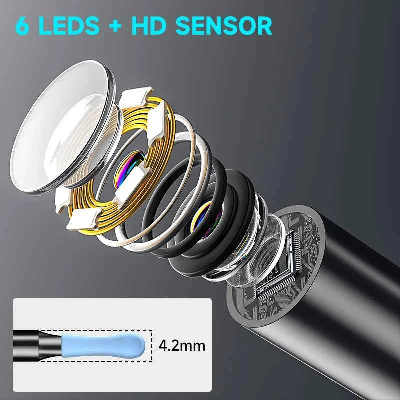 WiFi Visual Ear Scope 4.2mm 1080P Camera with Ear Spoon Base for iOS/Android Ear Cleaning Otoscope Endoscope Camera for Health