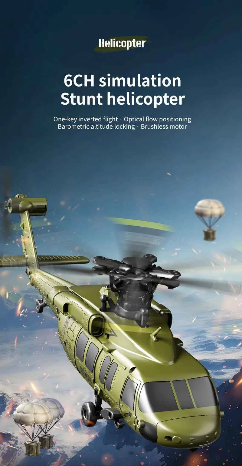 JJRC U9901 RC Helicopter 6CH Brushless Inverted Flight Stunt Remote-Control Helicopter with 6axis Gyro Airplane Model Toy Gift